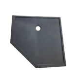 Composiet douchebak schuine zijde met Rand Lisa ECO 97.5x99cm Egaal Zwart RAL9005