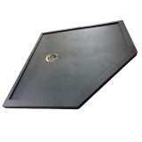 Composiet douchebak schuine zijde met Rand Lisa ECO 97.5x99cm Egaal Zwart RAL9005