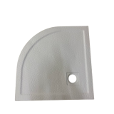 DOUCHEBAK COMPOSIET KWARTROND MET RAND STONE ECO 85X85CM HONINGGRAAT BETONGRIJS RAL7004