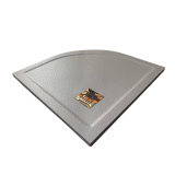 DOUCHEBAK COMPOSIET KWARTROND MET RAND STONE ECO 85X85CM HONINGGRAAT BETONGRIJS RAL7004