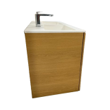 Badmeubel Ithaca 110cm gefineerd hout Natural met Solid Surface wastafel