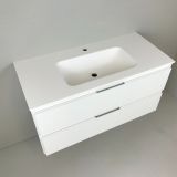 Badmeubel Blanco 100cm wit met Solid Surface wastafel