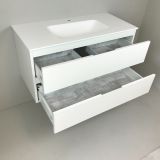 Badmeubel Blanco 100cm wit met Solid Surface wastafel