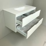 Badmeubel Blanco 100cm wit met Solid Surface wastafel