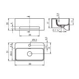 Wastafel York 50x31cm Solid Surface wit mat