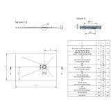 Composiet douchebak Slim ECO 80x135 cm Leisteen Wit RAL9003