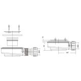Flacher Duschwannen-Siphon Domo in Weiß mit einer Einbautiefe von 55 mm und einem Sieb für ein Ablaufloch von 90 mm.