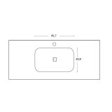 Composiet wastafel met verhoogde rand op maat Solid tot 46cm diep