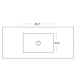 Composiet wastafel met verhoogde rand op maat Solid tot 46cm diep