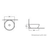 Keramische ronde opbouw waskom Bola Fino ø32,5cm wit
