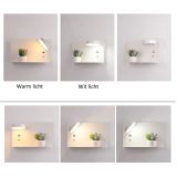 Set van 2 LED wandlampen met planchet, draaibare verlichting en usb aansluiting wit