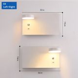 Set van 2 LED wandlampen met planchet, draaibare verlichting en usb aansluiting wit