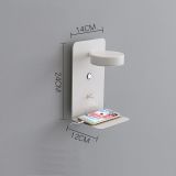 Set van 2 LED wandlampen met planchet, draaibare verlichting en usb aansluiting wit 