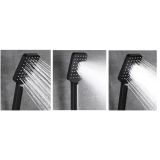 Duschset Square matt schwarz - Handbrause Duschstange 66 cm - Duschschlauch 150 cm