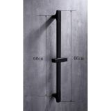 Duschset Square matt schwarz - Handbrause Duschstange 66 cm - Duschschlauch 150 cm