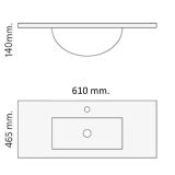 Solid Surface wastafel Florence 81x46cm wit mat