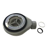 Duschwannensiphon Solid grau mit horizontalem Abgang, Einbauhöhe 60mm