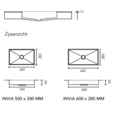 Keramische wastafel op maat Invia