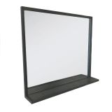 Badkamerspiegel Eternal met planchet, mat zwart 120x70x13cm