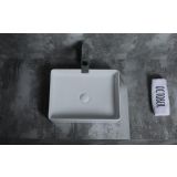 Keramische rechthoekige opbouw waskom Recto 47x37cm wit