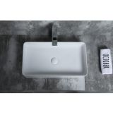 Keramische rechthoekige opbouw waskom Recto 60x34cm wit