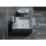 Keramische rechthoekige opbouw waskom Square 40x40cm wit