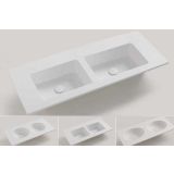 Solid Surface dubbele wastafel op maat - Celine - tot 51cm diep