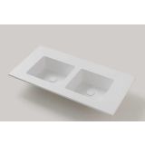 Solid Surface dubbele wastafel op maat - Celine - tot 51cm diep