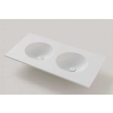 Solid Surface dubbele wastafel op maat - Celine - tot 51cm diep