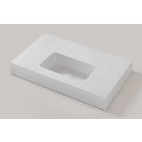 Vrijhangende Solid Surface wastafel op maat Celine - tot 51cm diep