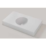 Vrijhangende Solid Surface wastafel op maat Celine - tot 51cm diep