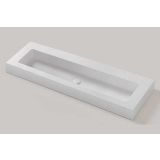 Vrijhangende Solid Surface wastafel op maat Celine - tot 51cm diep