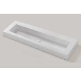 Vrijhangende Solid Surface wastafel op maat Celine - tot 51cm diep