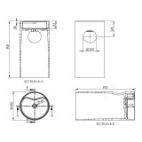 Vrijstaand Solid Surface Wastafel Tube ø45x90cm mat wit - zonder kraangat